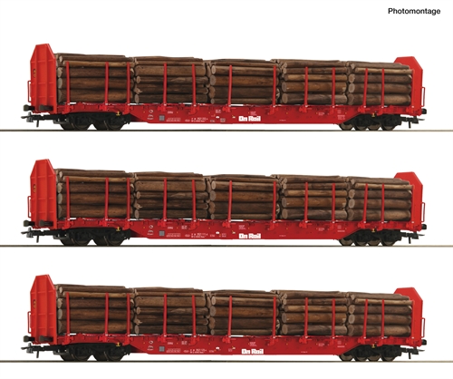 Roco 6600318 3 part. Set: Cane rail cars with wood, OnRail, COMING NEW 2026