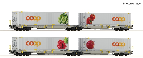Roco 6600322 2 pcs. Set 1: T2000 double pocket articulated trolley, railCare COMING NEW 2026