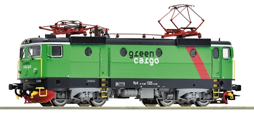 Roco 7520007 Electric Locomotive Rc4 1305, Green Cargo, SJ, AC Sound