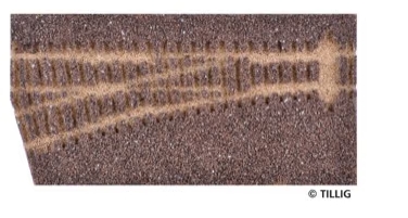 Tillig 86514 rail pad, turnout radius 2 left