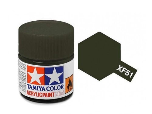 Tamiya 81751 Acrylic Paint, XF51, Khaki Green, 10 ml