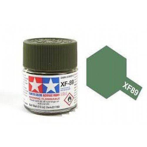 Tamiya 81789 Akryl maling, XF89, Dark Green 2, 10 ml