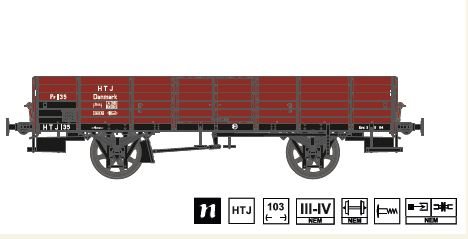 Dekas 873009 Åben godsvogn, HTJ PF 135, H0 NYHED 2020