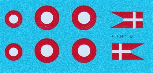 DMC Decals F-104 RDAF Danish flags and cockades 1:32