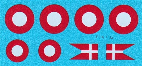  DMC Decals F-16 RDAF Danish flags and cockades 1:32