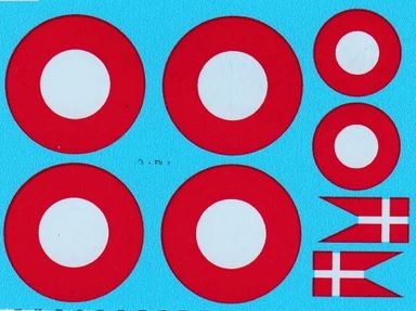 DMC Decals F-84 RDAF Danish flags and cockades 1:32