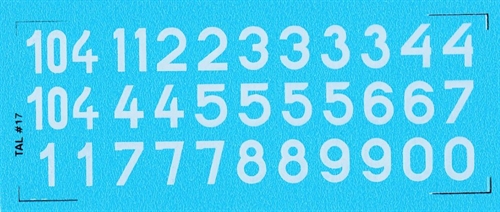 DMC Decals 17H RDAF numbers - white decals, 8 mm high