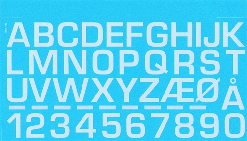 DMC Decals 25H RDAF numbers 3 sizes - white decals, 1mm, 3mm & 5mm
