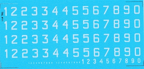 DMC Decals 11H RDAF numbers - white decals, 7.5 mm high