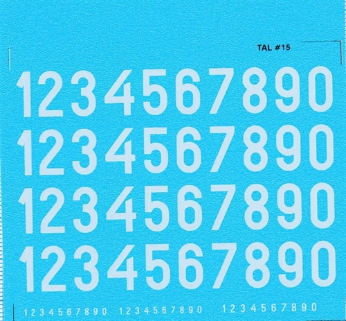 DMC Decals 15H RDAF numbers - white decals, 11 mm high