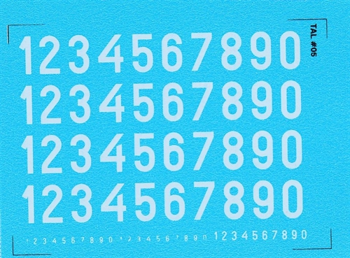 DMC Decals 05H RDAF numbers - white decals, 10 mm high