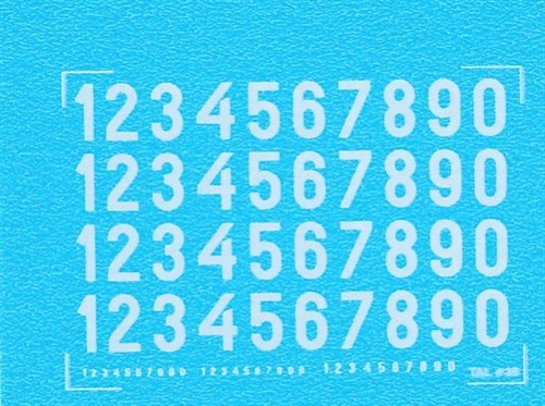 DMC Decals 35H RDAF numbers - white decals, 5 mm high