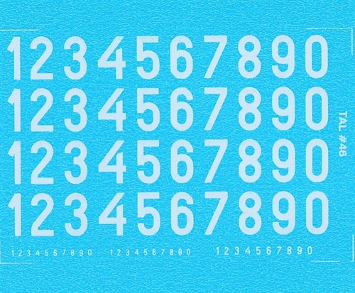 DMC Decals 46H RDAF numbers - white decals, 7 mm high