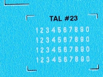 DMC Decals 23H RDAF numbers - white decals, 1.55 mm high