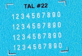 DMC Decals 22H RDAF numbers - white decals, 2 mm high