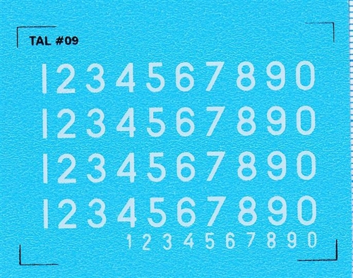  DMC Decals 09H RDAF numbers - white decals, 5 mm high