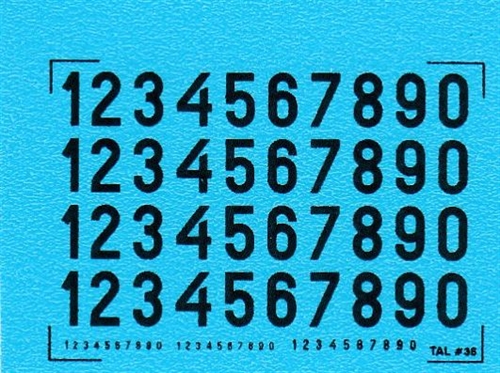 DMC Decals 35S RDAF numbers - black decals, 2 mm high