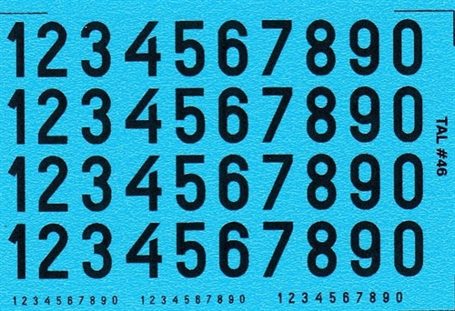 DMC Decals 46S RDAF numbers - black decals, 7 mm high