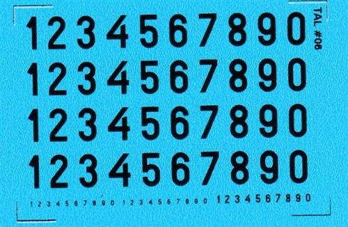 DMC Decals 06S RDAF numbers - black decals, 6 mm high