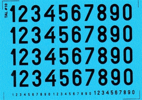 DMC Decals 10S RDAF numbers - black decals, 9 mm high