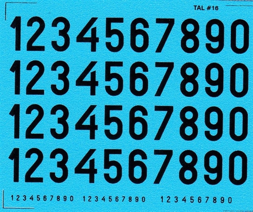 DMC Decals 16S RDAF numbers - black decals, 11 mm high