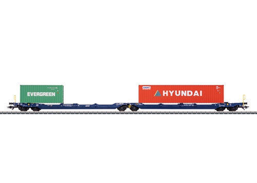 Märklin 47474 Double pocket wagon Sdggmrss with Evergreen and Hyundai containers
