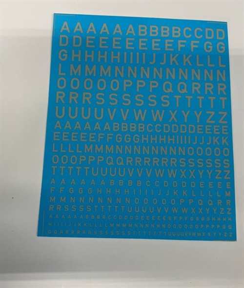 DMC Decals B12 Letters, mixed sizes, grey