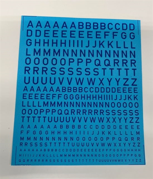 DMC Decals B14 Letters, mixed sizes, blue