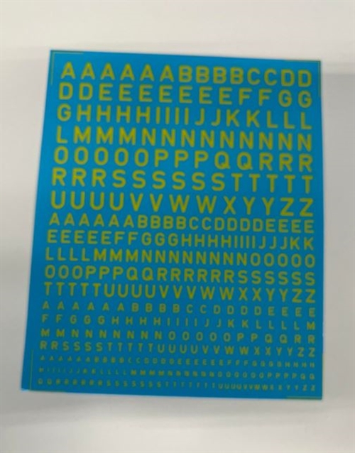 DMC Decals B16 Letters, mixed sizes, yellow