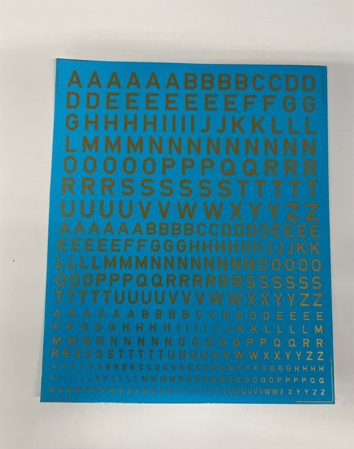 DMC Decals B18 Letters, mixed sizes, gold