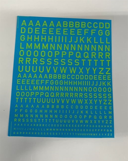 DMC Decals B20 Letters, mixed sizes, yellow fluorescent