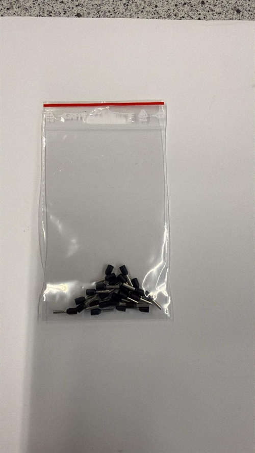 K8100 terminalrør, Sorte, 1,5mm2, 100 stk