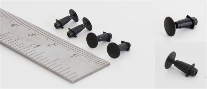 Dekas 991011 Spring-loaded curve buffers with 5.0 mm buffer head, 4 pcs