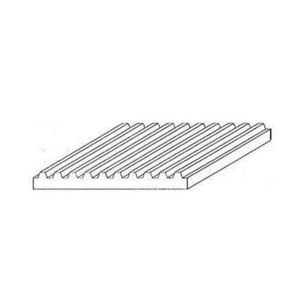 Evergreen 4525 plastik plade.Bølgeblik afstand 0,76 mm., 150 x 300 x 1,0 mm