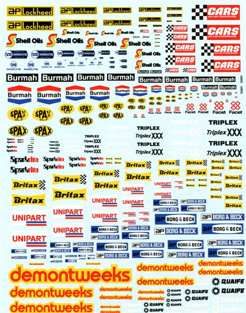 DMC Decals SP-064 British Sponsor Decals 1/24 - 1/32 - 1/43