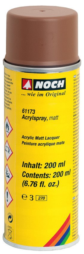 Noch 61173 Acryl spraymaling, mat brun, 200 ml, NYHED 2018