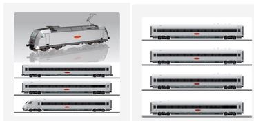 Piko Metropolitan set with 58454 + 28350, The set contains locomotive and seven carriages, DC Sound