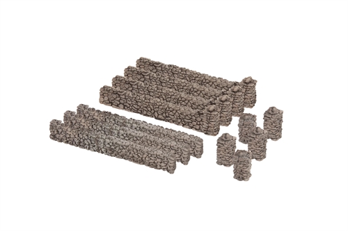 Noch 13171 Fieldstone wall 12 parts, total length 70 cm, wall height 1.3 cm, column height 2.0 cm