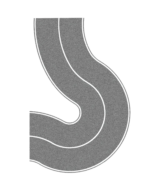 Noch 60710 Country Road Universal Curve, Grey, 2 pieces, 6.6 cm wide, H0