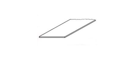 Plastruct 90642 Polystyrene Strips, white 31.8mm x 0.8mm, length 60.9 cm, 5 pcs