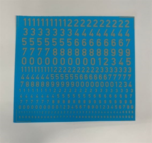  DMC Decals T12 Numbers, mixed sizes, grey