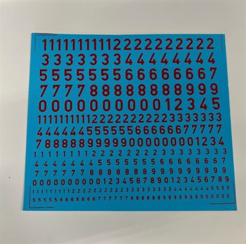  DMC Decals T13 Numbers, mixed sizes, red