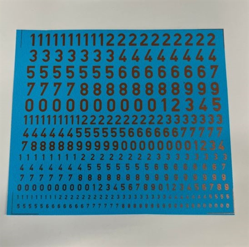 DMC Decals T19 Numbers, mixed sizes, bronze metallic